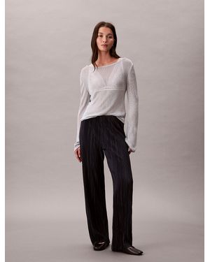 Calvin Klein Pantalon Plissé À Enfiler - Bleu