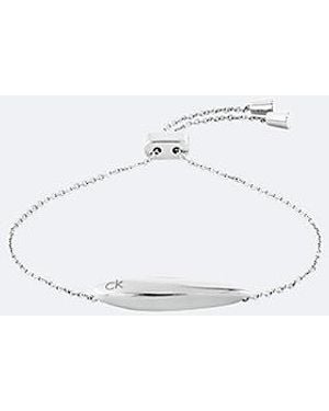 Calvin Klein Pulsera ajustable de barra esculpida - Blanco