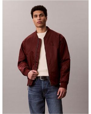 Calvin Klein Calvin Klein Nylon Bomber Jacket - Red