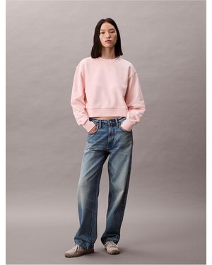 Calvin Klein Calvin Klein French Terry Cropped Relaxed Sweatshirt - Pink