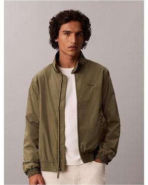 Calvin Klein Nylon Grid Bomber Jacket - Green