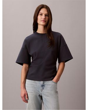 Calvin Klein Calvin Klein Logo Jacquard Boxy T-Shirt - Black