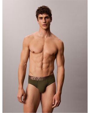Calvin Klein Brushed Microfiber Stretch Bronze Hip Brief - Multicolor