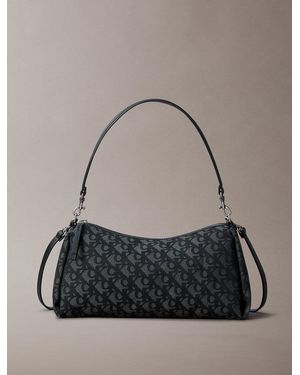 Calvin Klein Logo Jacquard Shoulder Bag - Grey