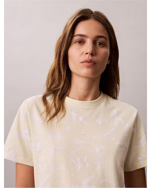 Calvin Klein Calvin Klein Allover Faded Monogram Classic T-Shirt - Natural