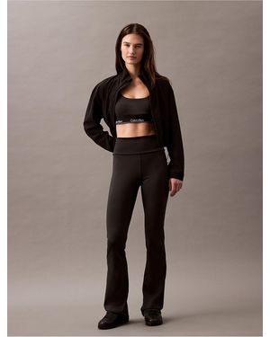 Calvin Klein Quick-Dry High-Rise Flared Gym Leggings - Black