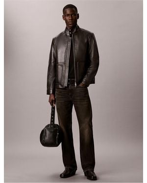 Calvin Klein Nappa Leather Jacket - Black