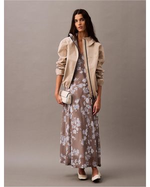 chinese dress ladies Calvin Klein Chiffon Print Mock Neck Maxi Dress Fire Multi 14 at Amazon  Women's Clothing store