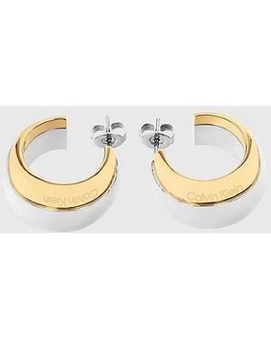 Calvin Klein Pendientes de aro en dos tonos - Metálico