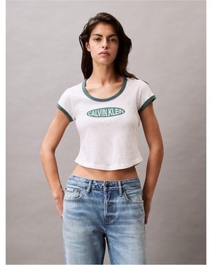 Calvin Klein Calvin Klein Cotton Cashmere Baby Tee - Gray
