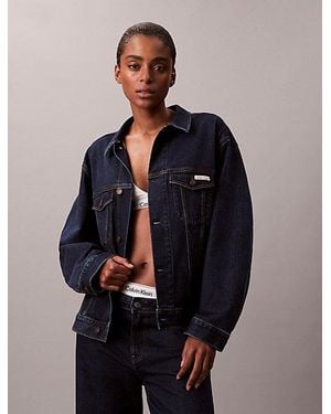 Calvin Klein Klassische Trucker-Jacke - Blau