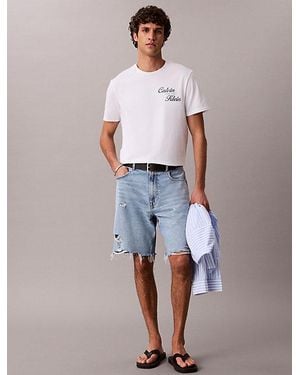 Calvin Klein Jeans Embroidered Logo T-Shirt - Blue