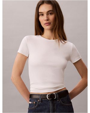 Calvin Klein Calvin Klein Cotton Contour Rib T-Shirt - Natural