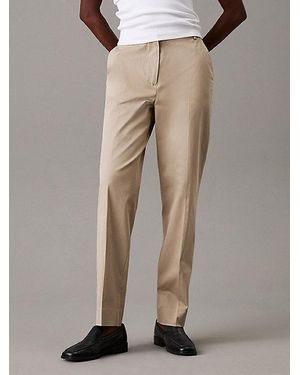 Calvin Klein Schmale Tapered Chino-Hose - Natur