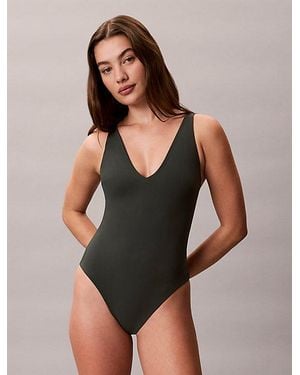 Calvin Klein Bañador con espalda abierta - CK Icon - Negro