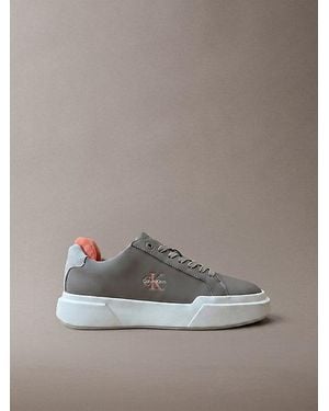 Calvin Klein Leather Durable Traction Chunky Trainers - Grey
