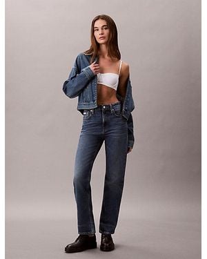 Calvin Klein Jeans High Rise Straight Jeans - Blue