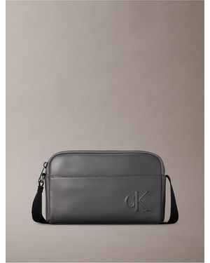 Calvin Klein Embossed Monogram Camera Bag - Gray