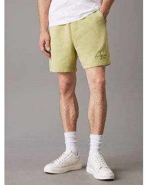 Calvin Klein Relaxed Washed Cotton Jogger Shorts - Natural