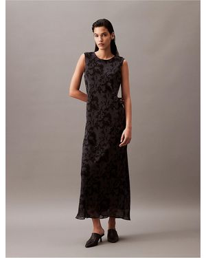 Calvin Klein Chiffon Botanic Print Shift Dress - Multicolor