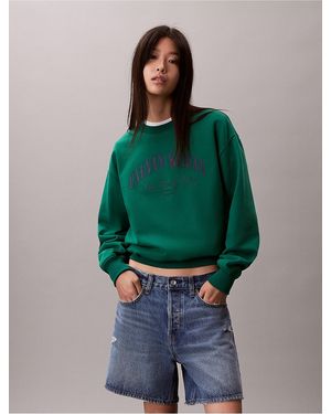 Calvin Klein Varsity Logo Sweatshirt - Green