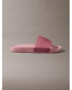 Calvin Klein Nemo Contoured Signature Logo Sliders - Pink