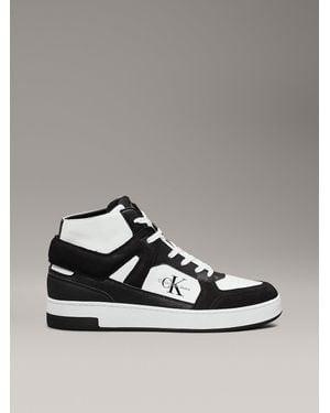 Calvin Klein Leather High-Top Trainers - Metallic