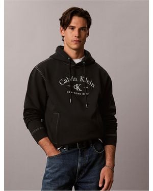 Calvin Klein Calvin Klein Stitch Arch Logo Graphic Hoodie - Black