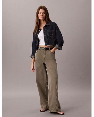 Calvin Klein Jeans Cropped Denim Shirt - Brown