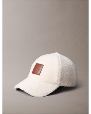 Calvin Klein Sherpa Baseball Cap - Natural