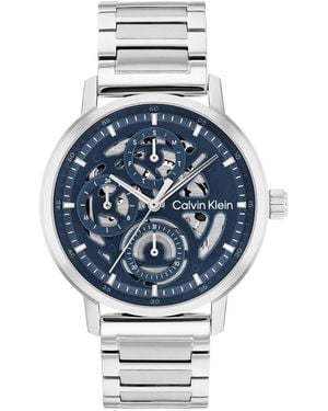 Calvin Klein Multifunction Exposed Dial Link Bracelet Watch - Blue
