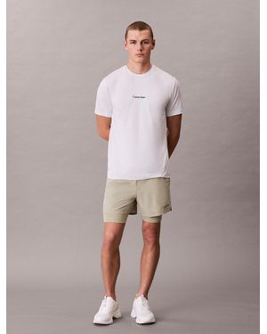 Calvin Klein Water-Repellent 2-In-1 Gym Shorts - Grey