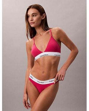 Calvin Klein Lightly Lined Triangle Bralette - Red