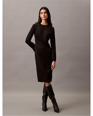 Calvin Klein Crepe Midi Dress - Multicolor
