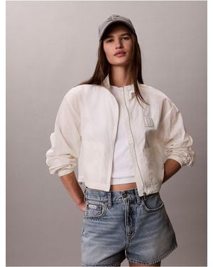 Calvin Klein Calvin Klein Emblem Logo Perforated Tech Jacket - Natural