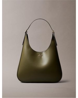 Calvin Klein Monogram Hardware Curved Shoulder Bag - Green