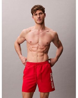 Calvin Klein Medium Drawstring Swim Shorts Intense Power - Red