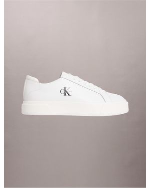 Calvin Klein Calvin Klein Leather Monologo Sneakers - Gray