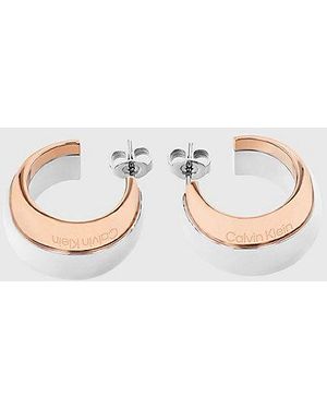 Calvin Klein Pendientes de aro en dos tonos - Multicolor