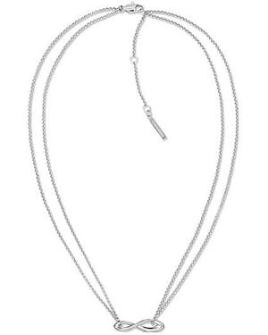 Calvin Klein Jeans Stainless Steel Infinity Necklace - White