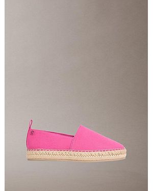 Calvin Klein Tessa Canvas Emblem Logo Espadrilles - Pink