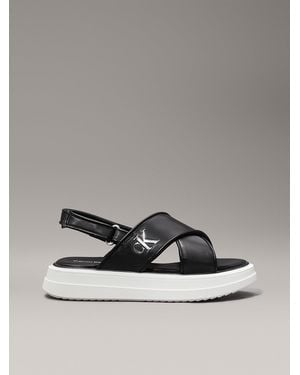 Calvin Klein Kids Platform Satin Sandals - Metallic