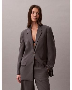 Calvin Klein Stretch Classic Blazer - Brown