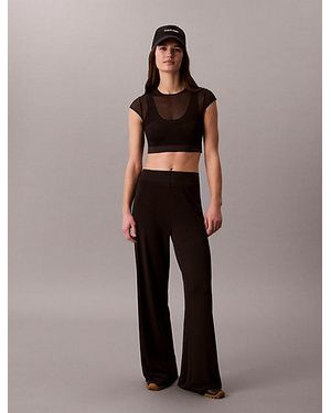 Calvin Klein Sport Performance Wide Leg Sculpt Trousers - Black