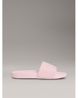 Calvin Klein Canvas Logo Sliders - Pink