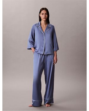 Calvin Klein Satin Lounge Pants - Blue