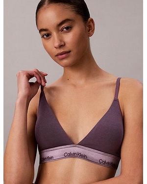 Calvin Klein Metallic Lightly Lined Triangle Bralette Icon Cotton Modal Metallic - Multicolour