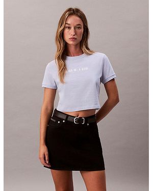 Calvin Klein Jeans Logo Graphic Cropped T-Shirt - White
