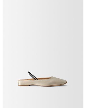 Calvin Klein Kate Silk Satin Ballerina Flat - White