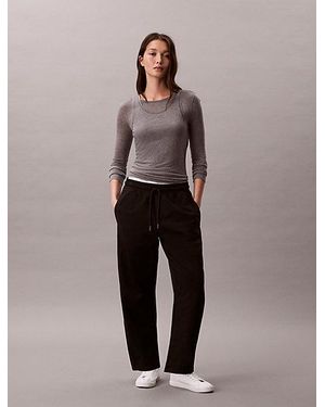 Calvin Klein Jeans Cotton Terry Barrel Joggers - Black